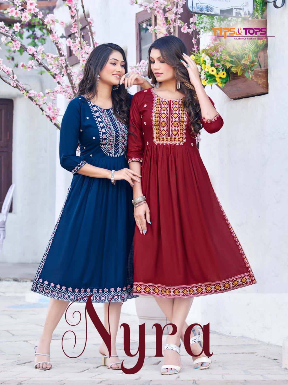 Tips And Tops Nyra Ethnic Wear Wholesale Anarkali Kurti Catalog
